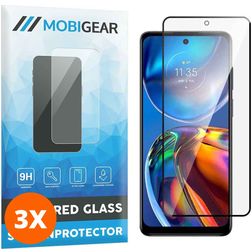 Mobigear Premium Motorola Moto E32s Glazen Screenprotector - Case Friendly - Zwart (3-Pack)