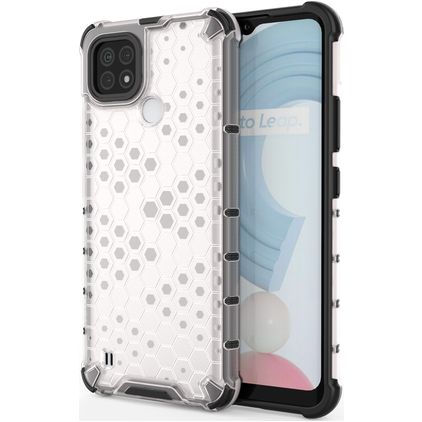 Mobigear Honeycomb Realme C21 Hoesje Hardcase Backcover Shockproof - Wit