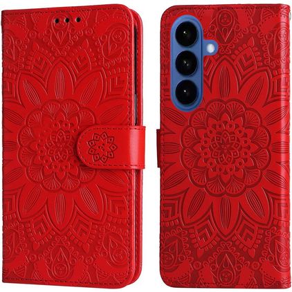 Mobigear Sunflower Samsung Galaxy S26 Plus Hoesje Bookcase Portemonnee - Rood