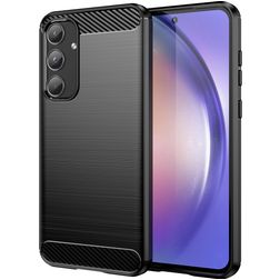 Mobigear Brushed Slim Samsung Galaxy A55 Hoesje Flexibel TPU Backcover - Zwart