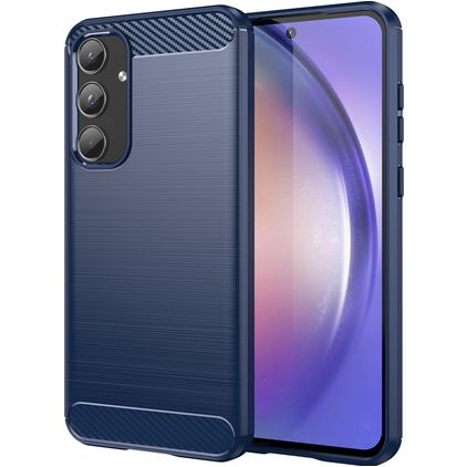 Mobigear Brushed Slim Samsung Galaxy A55 Hoesje Flexibel TPU Backcover - Blauw