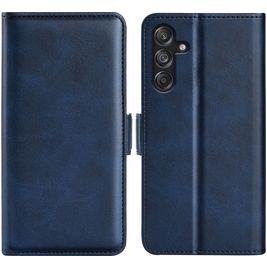 Mobigear Slim Magnet Samsung Galaxy M55 Hoesje Bookcase Portemonnee - Donkerblauw Mobigear Slim Magnet Samsung Galaxy M55 Hoesje Bookcase Portemonnee - Donkerblauw