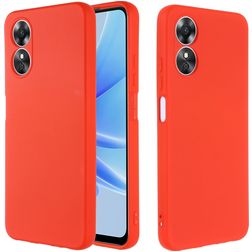 Mobigear Rubber Touch OPPO A17 Siliconen Hoesje Backcover - Rood