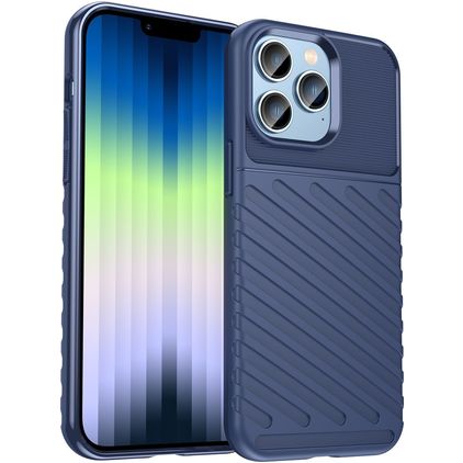 Mobigear Groove iPhone 14 Pro Hoesje Flexibel TPU Backcover - Blauw