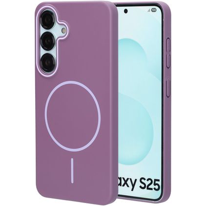 Mobiparts Slim Line Samsung Galaxy S25 MagSafe Hoesje Hardcase Backcover - Imperial Purple
