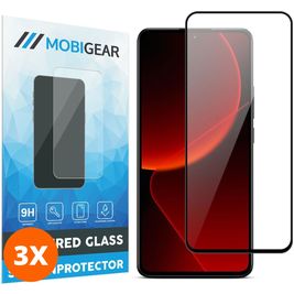 Mobigear Premium Xiaomi 13T Glazen Screenprotector - Case Friendly - Zwart (3-Pack)