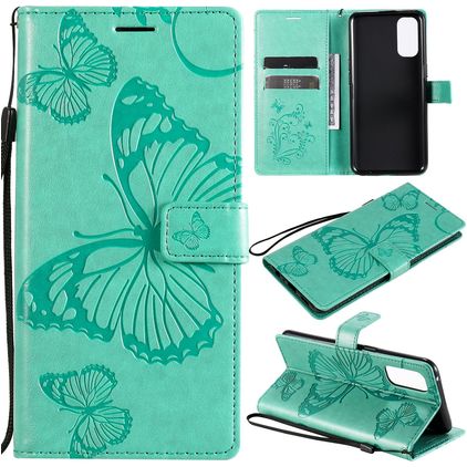 Mobigear Butterfly OPPO Reno 4 Hoesje Bookcase Portemonnee - Turquoise