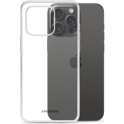 Mobilize Gelly Doorzichtig iPhone 15 Pro Max Hoesje Flexibel TPU Backcover - Transparant