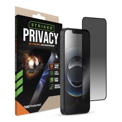 Striker Xtreme Impact Privacy iPhone 14 Glazen Screenprotector Privacy - Case Friendly - Zwart