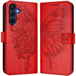 Mobigear Flowers Samsung Galaxy A17 Hoesje Bookcase Portemonnee - Rood