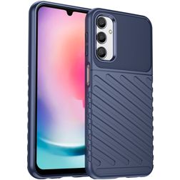 Mobigear Groove Samsung Galaxy A24 Hoesje Flexibel TPU Backcover - Blauw