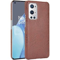 Mobigear Croco OnePlus 9 Pro Hoesje Hardcase Backcover - Bruin