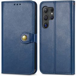 Mobigear Snap Button Samsung Galaxy S25 Hoesje Bookcase Portemonnee - Blauw