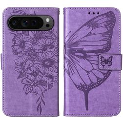 Mobigear Butterfly Google Pixel 9 Pro Hoesje Bookcase Portemonnee - Paars