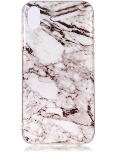 Mobigear Marble iPhone XS Max Hoesje Flexibel TPU Backcover - Wit