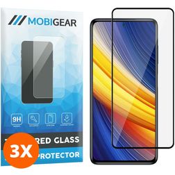 Mobigear Premium POCO X3 Pro Glazen Screenprotector - Case Friendly - Zwart (3-Pack)