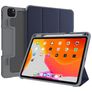 Mutural Tri-Fold Tough iPad Pro 11 Inch (2021) Hoes Bookcase + Stylus Houder - Zwart / Marineblauw