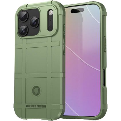 Mobigear Rugged Shield iPhone 18 Pro Hoesje Flexibel TPU Backcover Shockproof - Groen