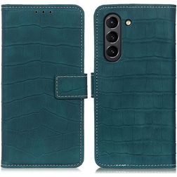 Mobigear Croco Samsung Galaxy S21 FE Hoesje Bookcase Portemonnee - Groen