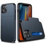 Mobigear Card iPhone 12 Pro Hoesje Hardcase Backcover Shockproof met Pasjeshouder - Donkerblauw