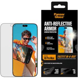 PanzerGlass Anti-reflective iPhone 18 Pro Max Glazen Screenprotector Anti-Glare - Case Friendly + Installatie Frame