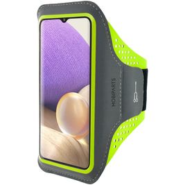 Mobiparts Comfort Fit Telefoonhouder Hardlopen Samsung Galaxy A32 5G Sport Hoesje Neopreen Sportarmband - Neon Green