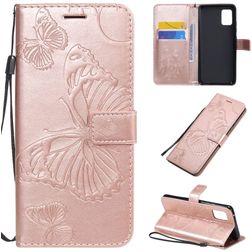 Mobigear Butterfly Samsung Galaxy A51 5G Hoesje Bookcase Portemonnee - Roségoud