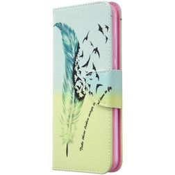 Mobigear Design Huawei P40 Lite E Hoesje Bookcase Portemonnee - Veren