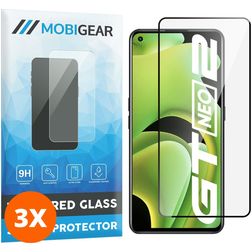 Mobigear Premium Realme GT Neo2 Glazen Screenprotector - Case Friendly - Zwart (3-Pack)