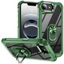 Mobigear Crystal Ring iPhone 16e Hoesje Hardcase Backcover met Ringhouder - Groen