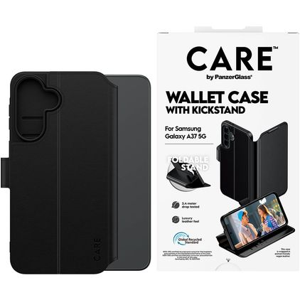 CARE by PanzerGlass Kickstand Samsung Galaxy A37 Hoesje Bookcase Portemonnee - Zwart