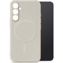 My Style Protective Flex Samsung Galaxy S25 Plus MagSafe Hoesje Flexibel TPU Backcover - Antique White