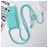 Mobigear Lanyard Card iPhone 15 Plus Siliconen Hoesje met koord en Pasjeshouder - Blauw
