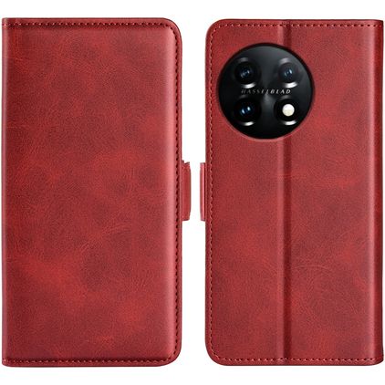 Mobigear Slim Magnet OnePlus 11 Hoesje Bookcase Portemonnee - Rood