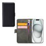 Mobilize Classic Gelly Wallet iPhone 15 Hoesje Bookcase Portemonnee - Zwart