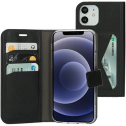 Mobiparts Classic Wallet iPhone 12 Hoesje Bookcase Portemonnee - Zwart