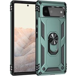 Mobigear Armor Ring Google Pixel 6 Hoesje Hardcase Backcover Shockproof met Ringhouder - Groen