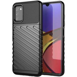 Mobigear Groove Samsung Galaxy A03s Hoesje Flexibel TPU Backcover - Zwart