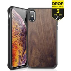 ITSkins HybridFusion iPhone XS Max Hoesje Hardcase Backcover Shockproof - Dark Wood