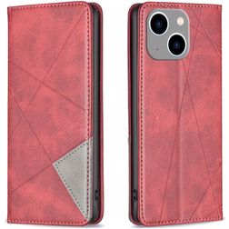 Mobigear Rhombus Slim iPhone 15 Plus Hoesje Bookcase - Rood