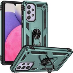 Mobigear Armor Ring Samsung Galaxy A33 Hoesje Hardcase Backcover Shockproof met Ringhouder - Groen