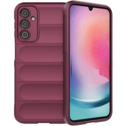 Mobigear Bumpy Samsung Galaxy A24 Hoesje Flexibel TPU Backcover - Bordeauxrood