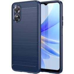 Mobigear Brushed Slim OPPO A17 Hoesje Flexibel TPU Backcover - Blauw