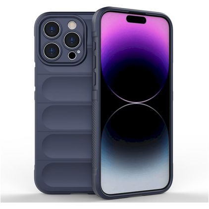 Mobigear Bumpy iPhone 15 Pro Max Hoesje Flexibel TPU Backcover - Donkerblauw