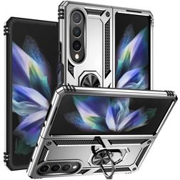 Mobigear Armor Ring Samsung Galaxy Z Fold 4 Hoesje Hardcase Backcover Shockproof met Ringhouder - Zilver