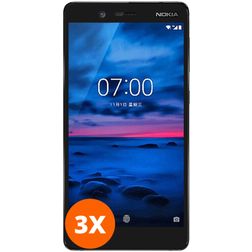 Mobigear Premium Nokia 7 Glazen Screenprotector - Case Friendly - Zwart (3-Pack)