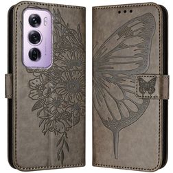 Mobigear Butterfly OPPO Reno 12 Pro Hoesje Bookcase Portemonnee - Grijs
