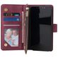 Mobigear Zipper iPhone 12 Hoesje Bookcase Portemonnee - Rood