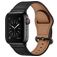 Mobigear Venezia Leren Apple Watch Bandje Gespsluiting - 42/41/40/38 mm - Zwart