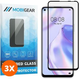 Mobigear Premium Huawei P40 Lite 5G Glazen Screenprotector - Case Friendly - Zwart (3-Pack)